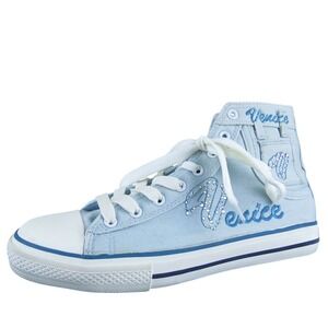 Venice Women's Hi Top Sneaker‎ Blue Fabric Sz 40 Medium Gently Used 2025